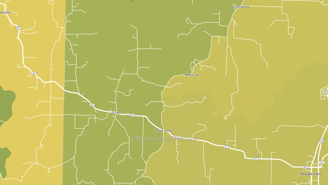 Floral, AR block-group voter-turnout map