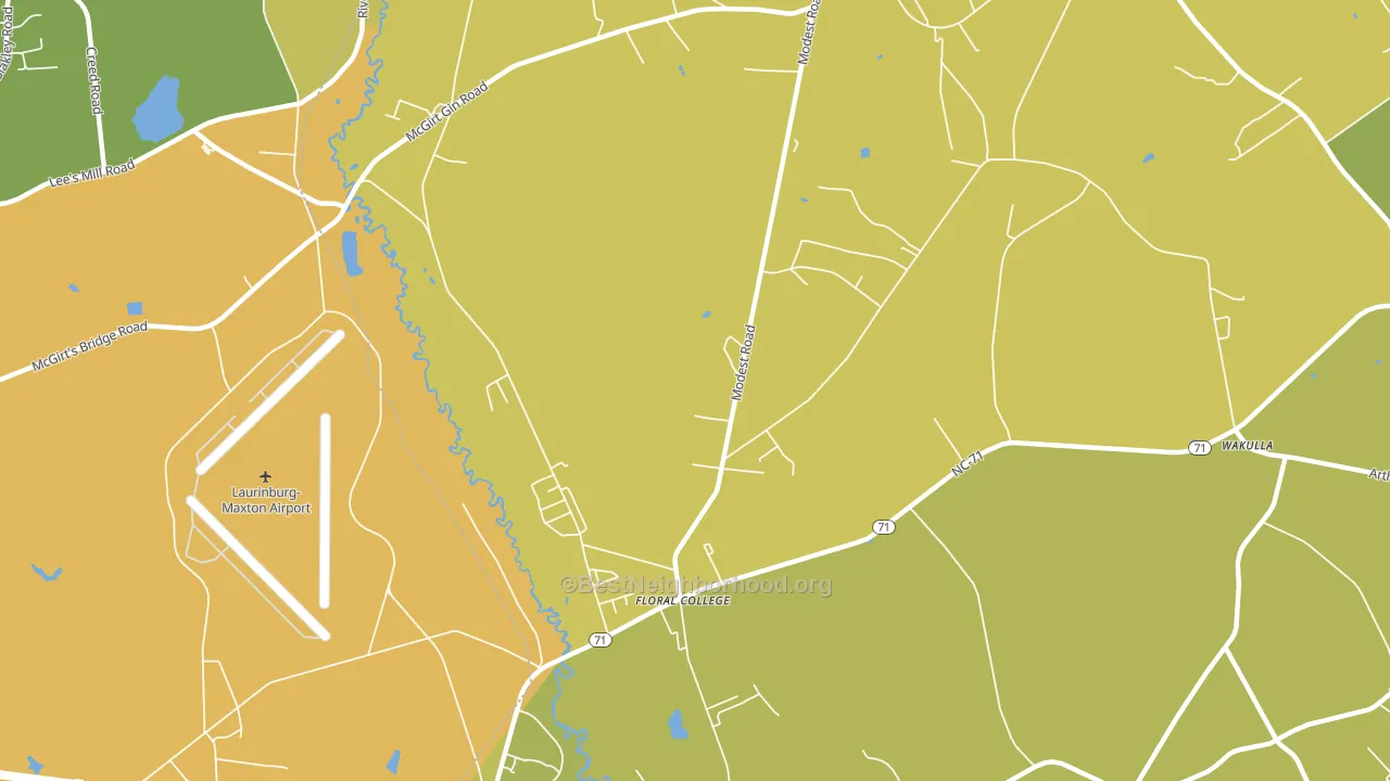 Floral College, NC block-group voter-turnout map