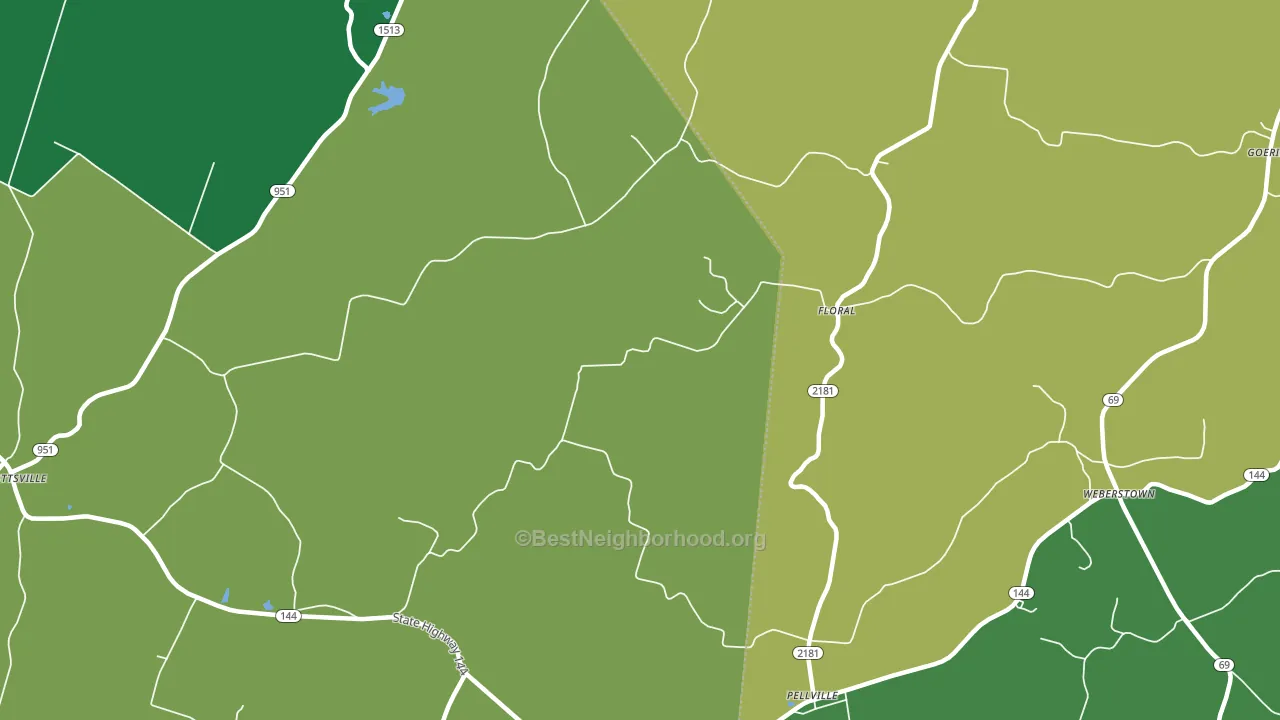 Floral, KY block-group voter-turnout map