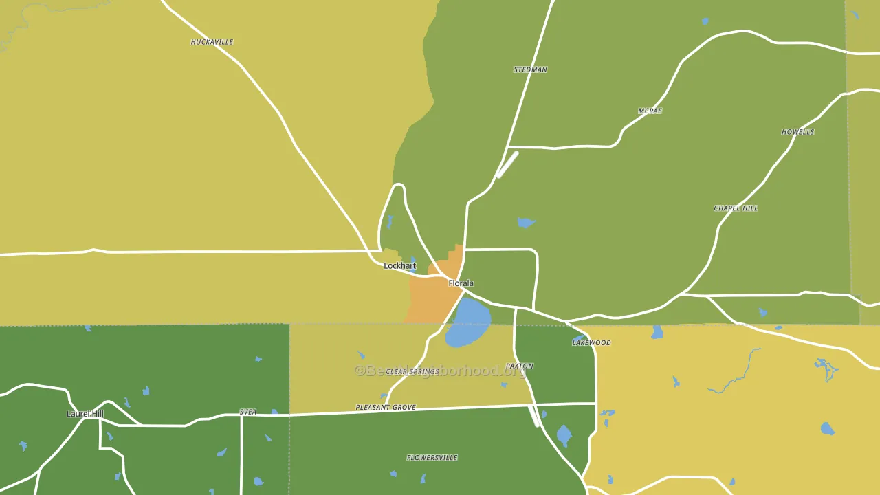 Florala, AL block-group voter-turnout map
