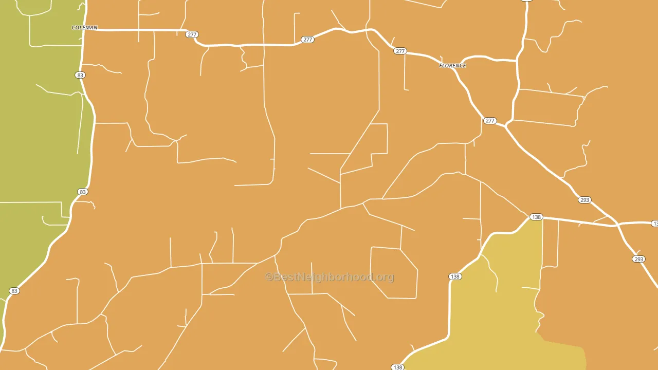 Florence, AR block-group voter-turnout map