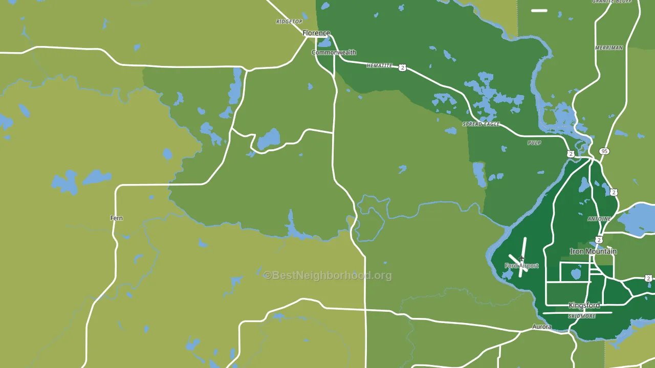 Florence County, WI block-group voter-turnout map