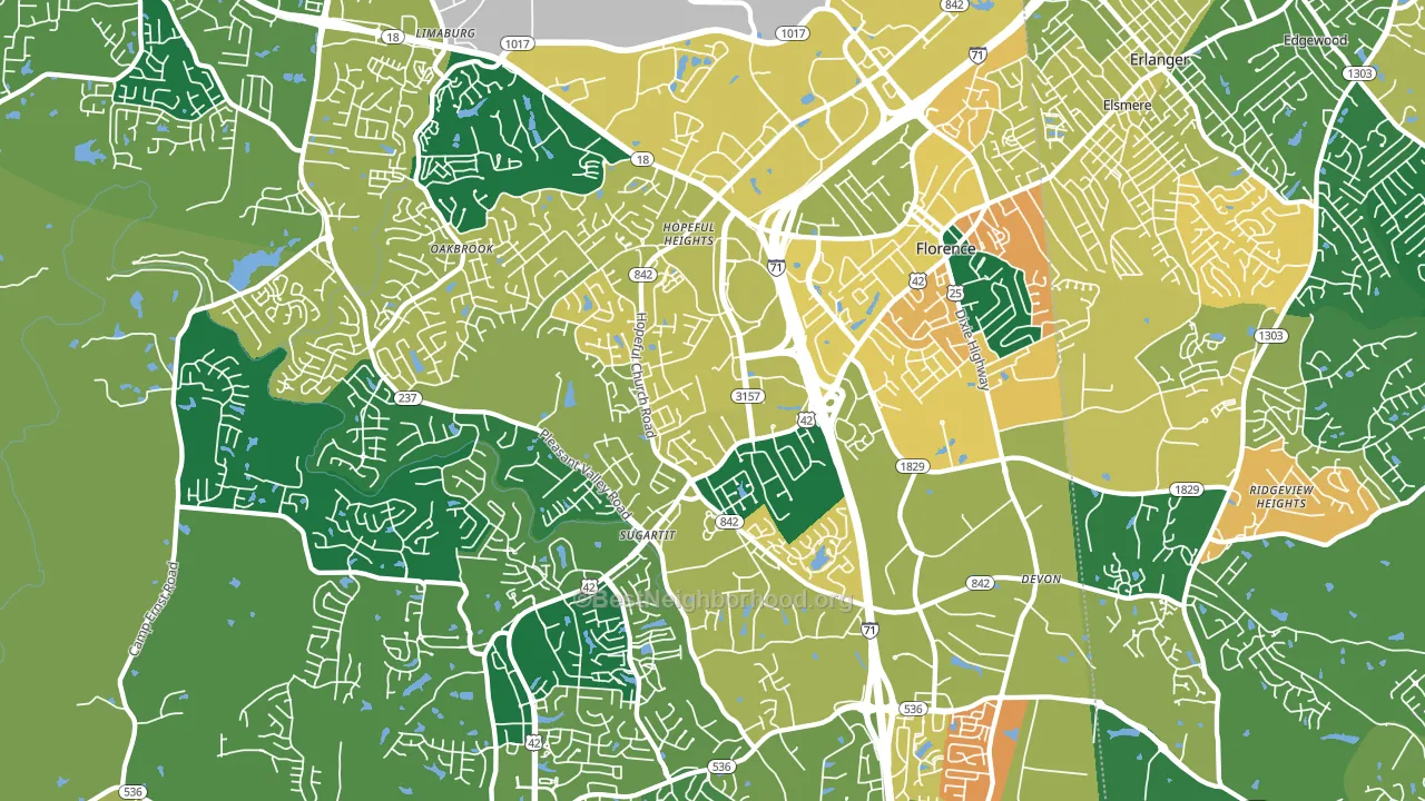 Florence, KY block-group voter-turnout map