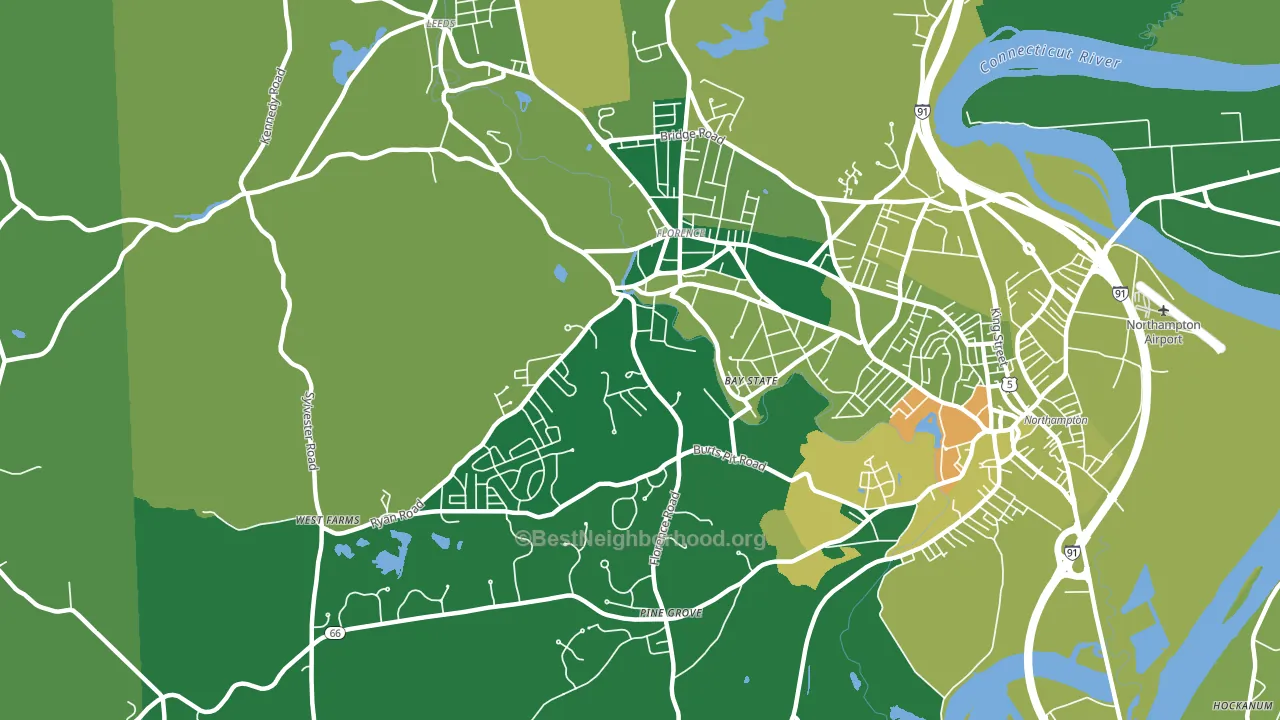 Florence, MA block-group voter-turnout map