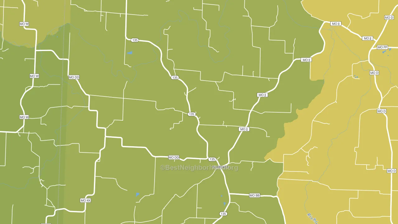 Florence, MO block-group voter-turnout map
