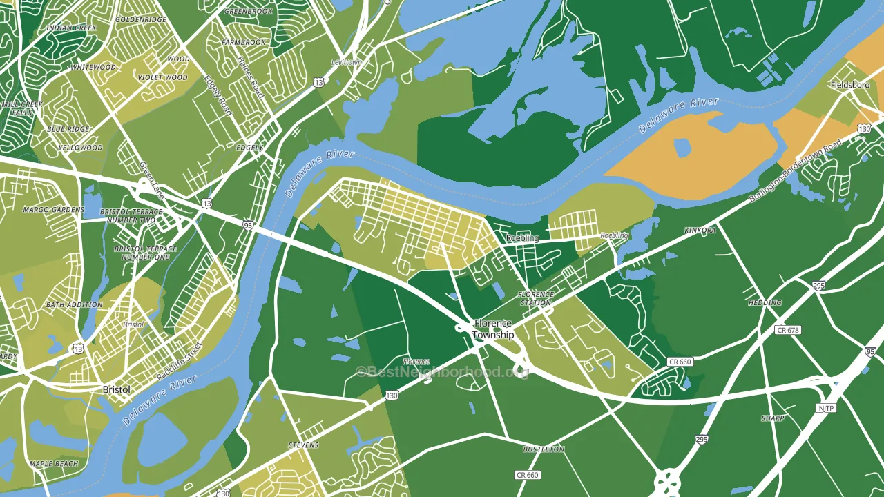 Florence, NJ block-group voter-turnout map