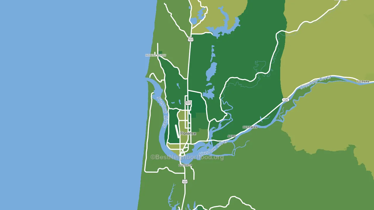 Florence, OR block-group voter-turnout map