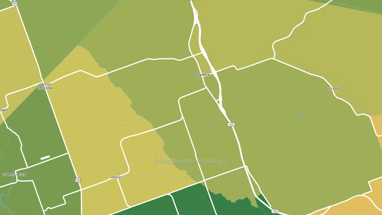 Florence, TX block-group voter-turnout map