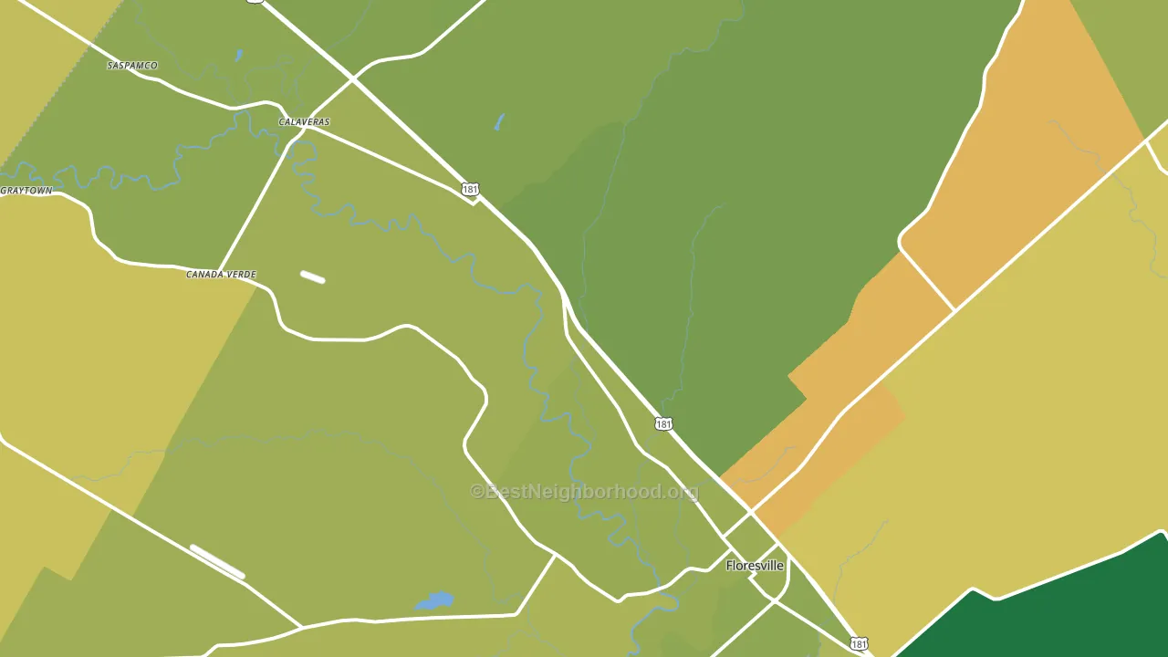 Floresville, TX block-group voter-turnout map