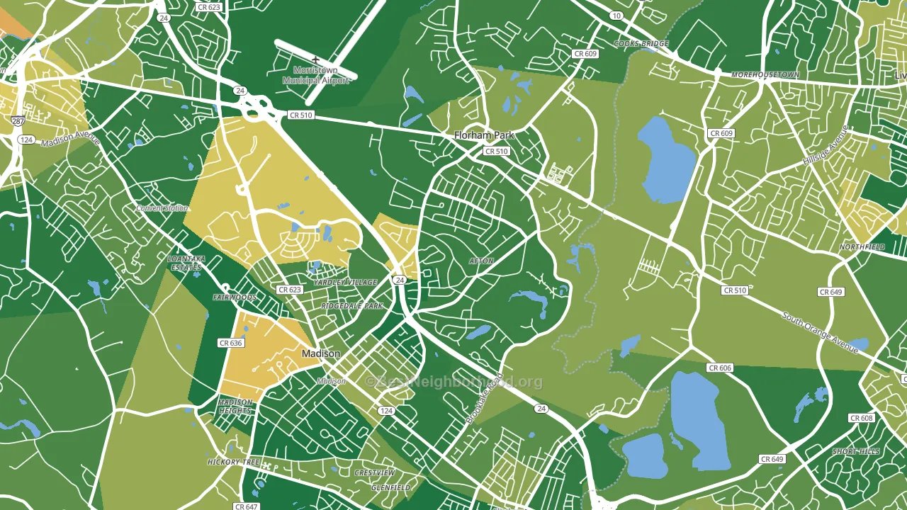 Florham Park, NJ block-group voter-turnout map