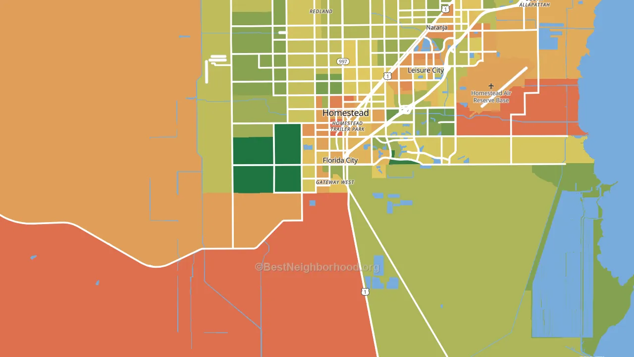 Florida City, FL block-group voter-turnout map