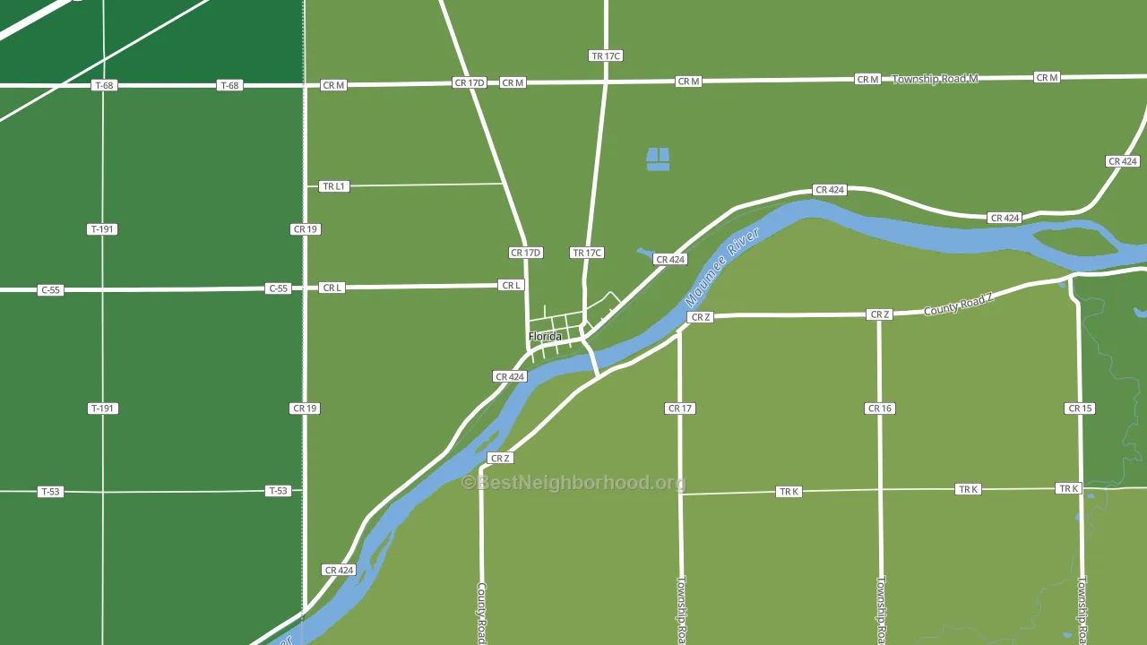 Florida, OH block-group voter-turnout map