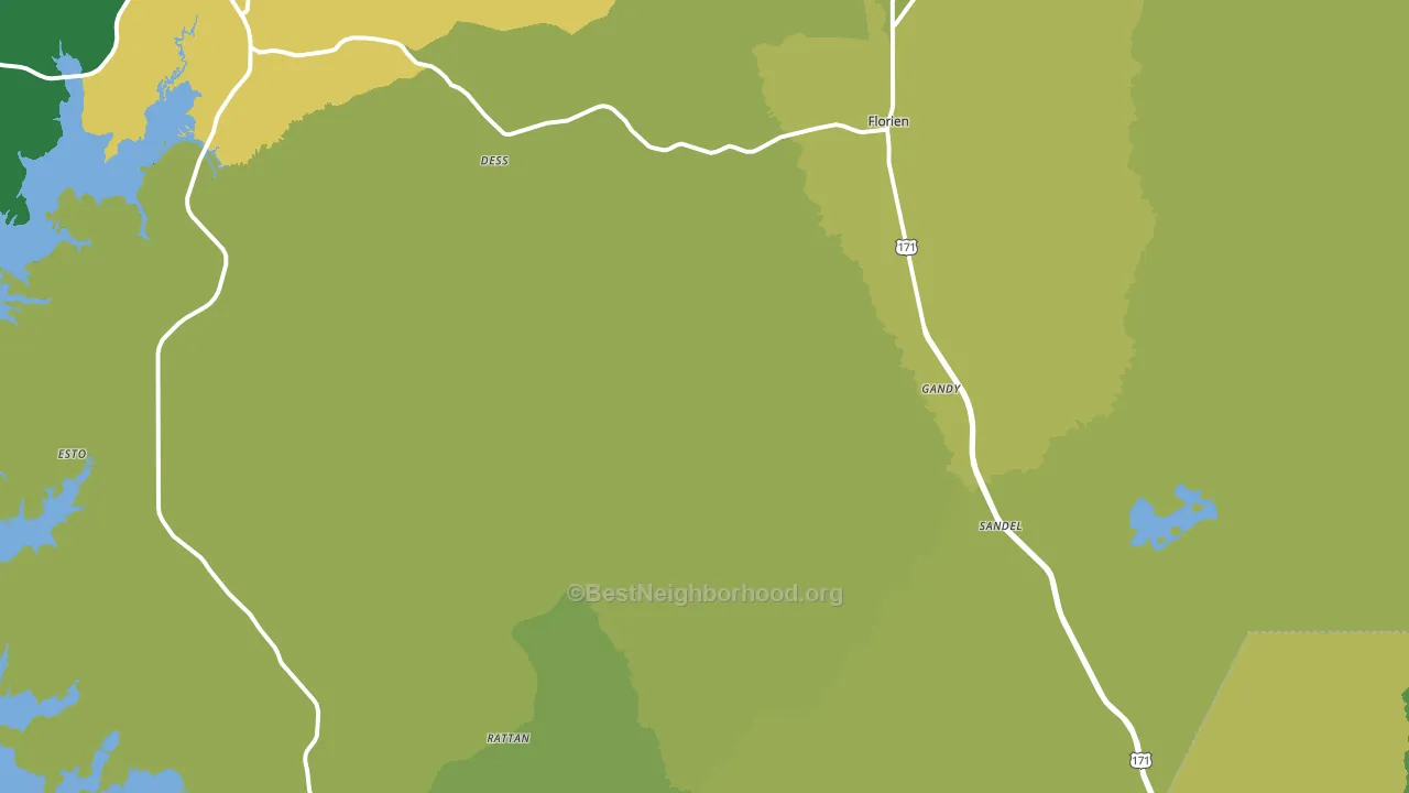 Florien, LA block-group voter-turnout map