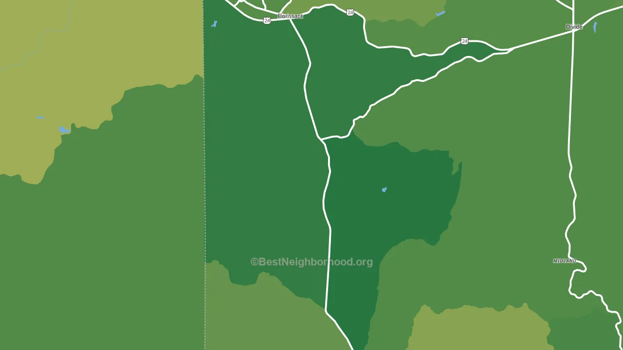 Florissant, CO block-group voter-turnout map