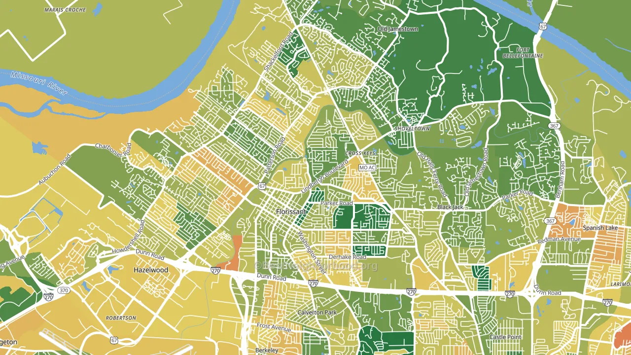 Florissant, MO block-group voter-turnout map