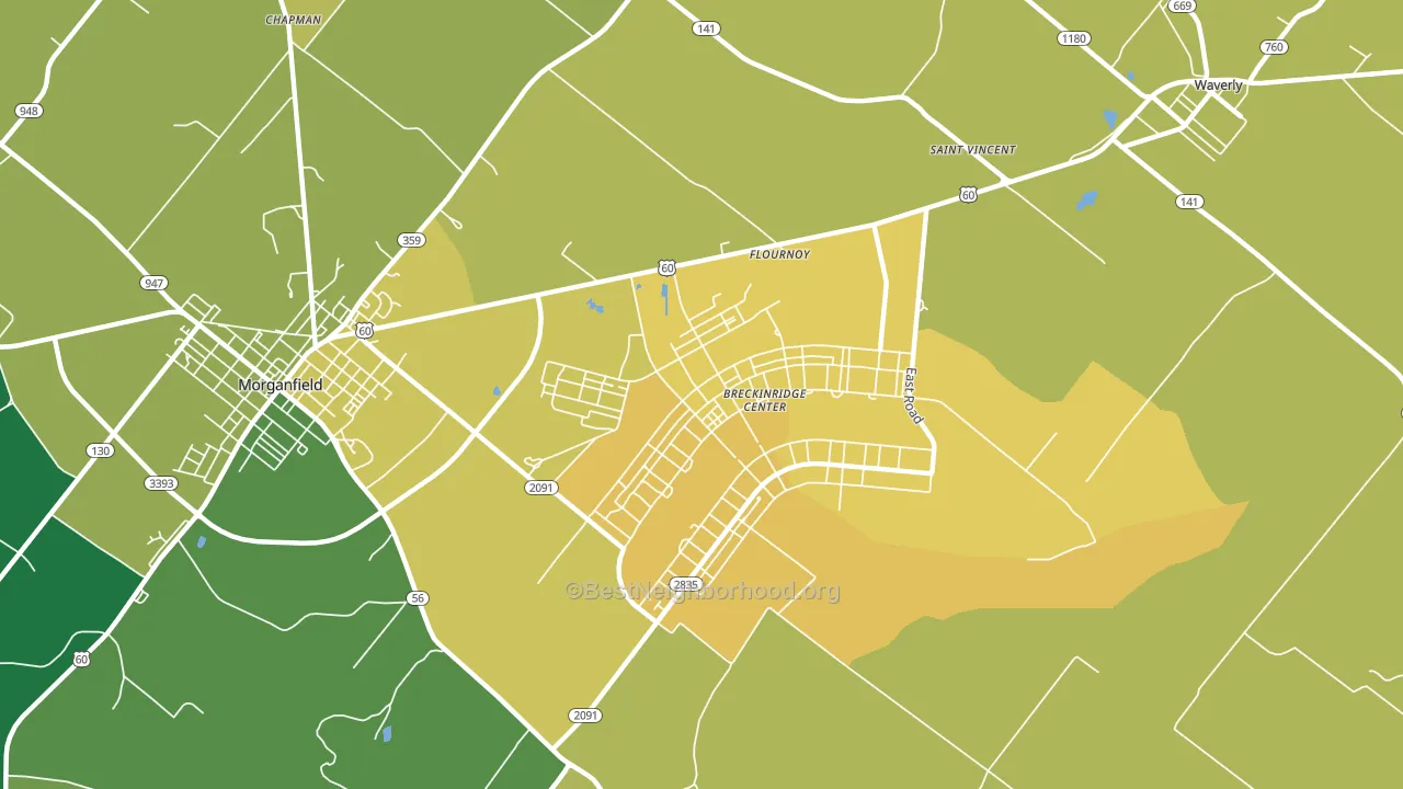 Flournoy, KY block-group voter-turnout map