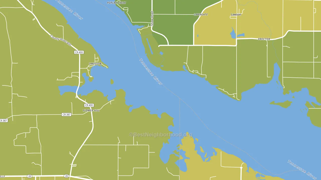 Flower Hill, AL block-group voter-turnout map