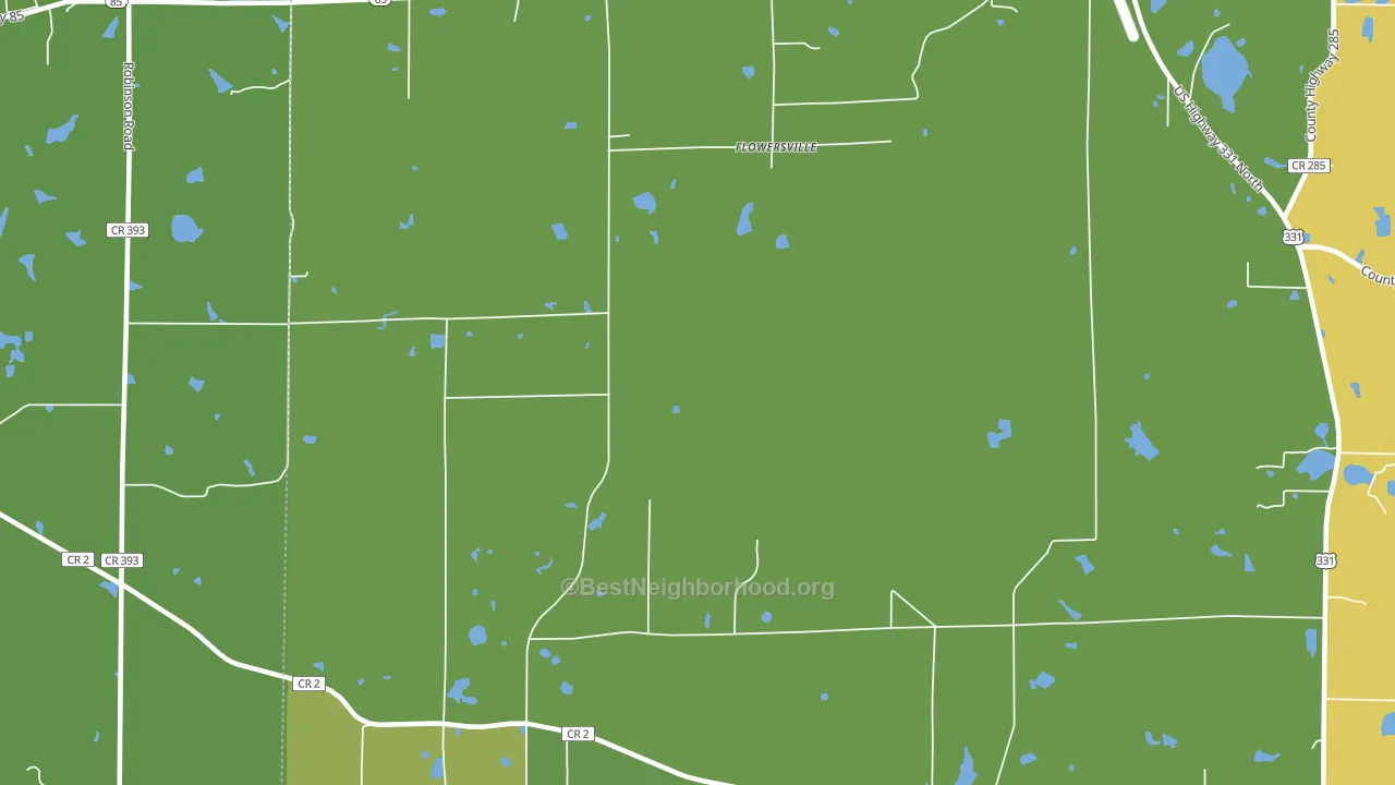 Flowersville, FL block-group voter-turnout map