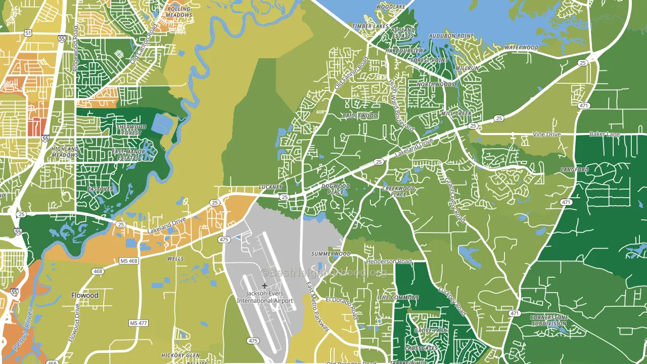 Flowood, MS block-group voter-turnout map