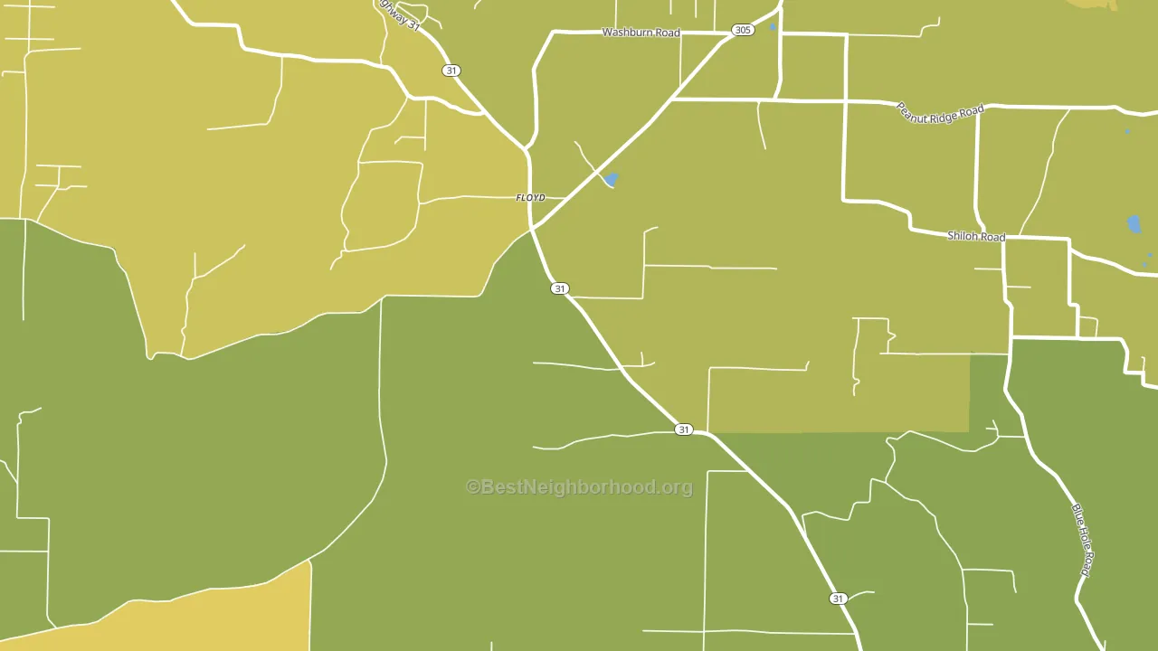 Floyd, AR block-group voter-turnout map