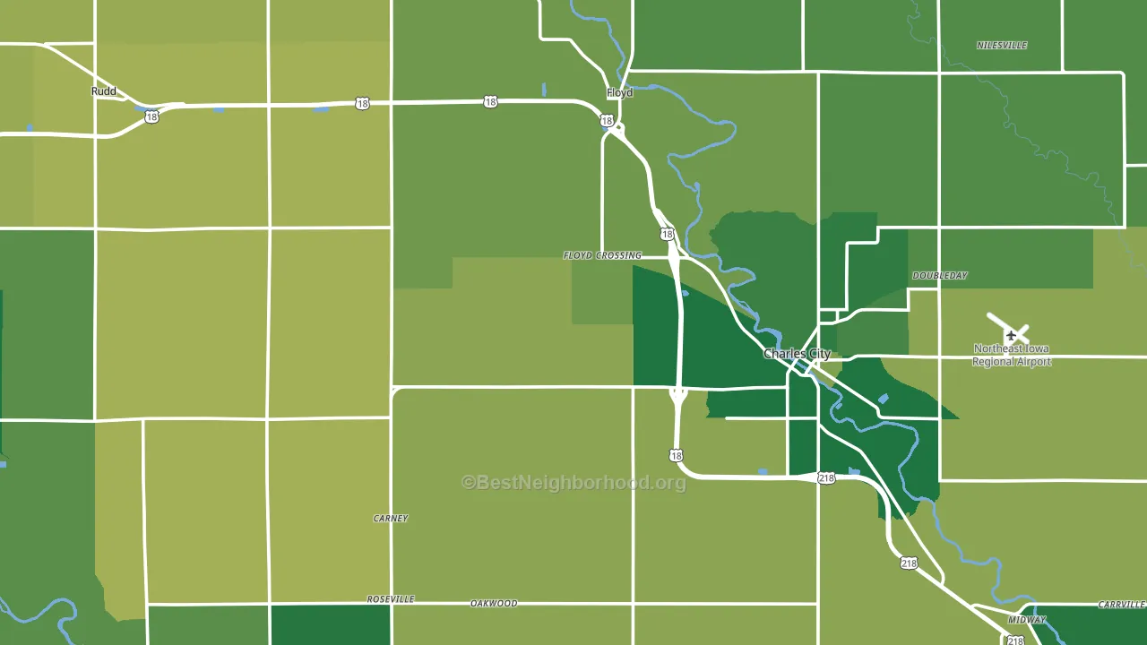 Floyd County, IA block-group voter-turnout map