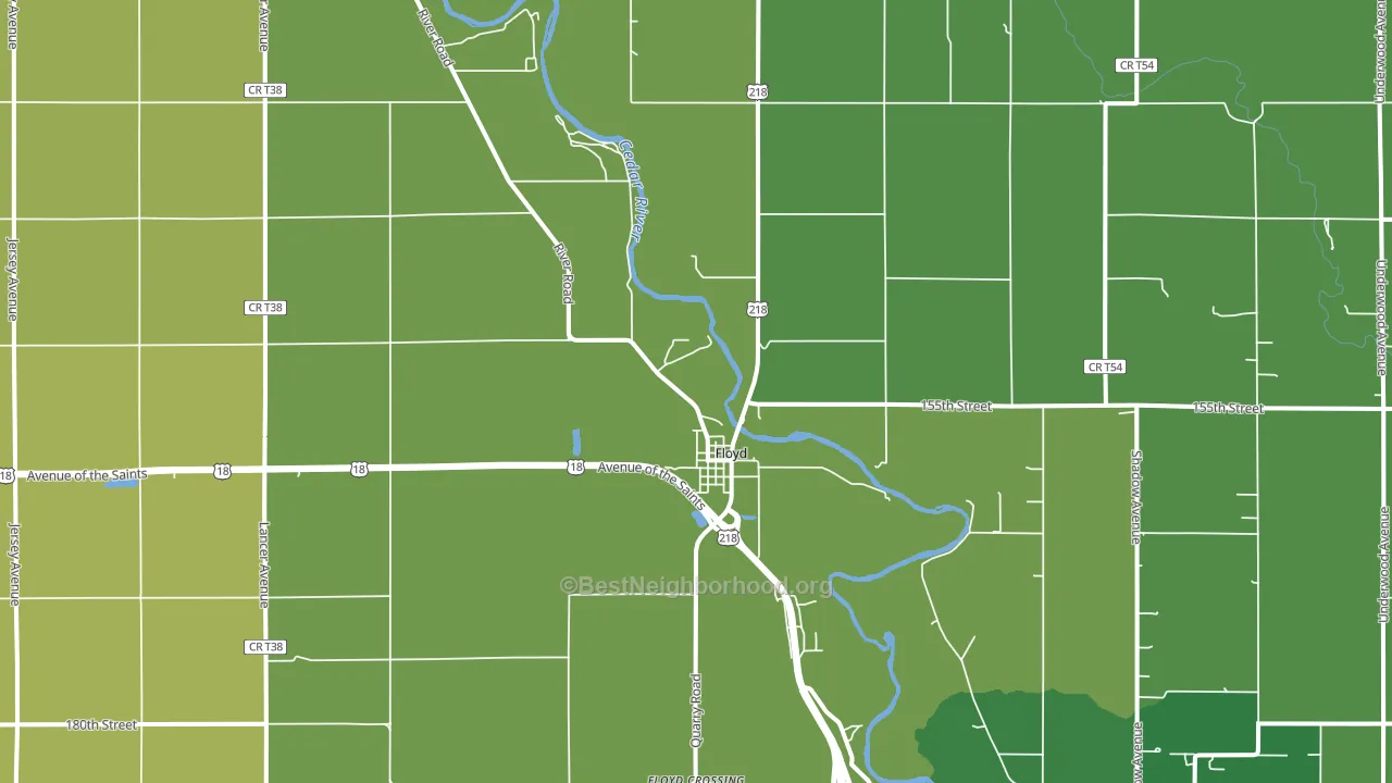 Floyd, IA block-group voter-turnout map