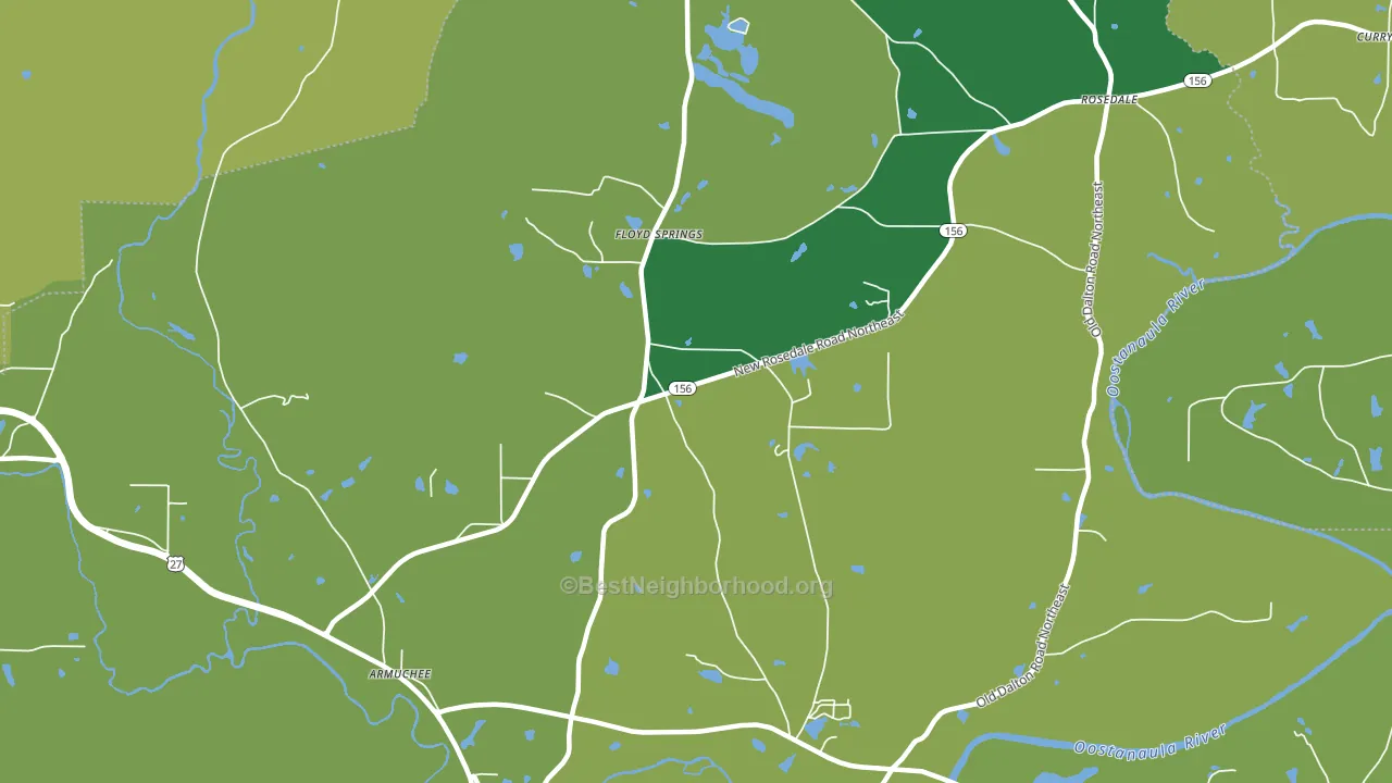 Floyd Springs, GA block-group voter-turnout map