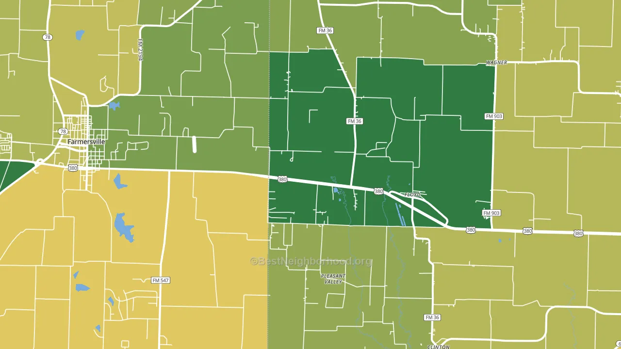Floyd, TX block-group voter-turnout map