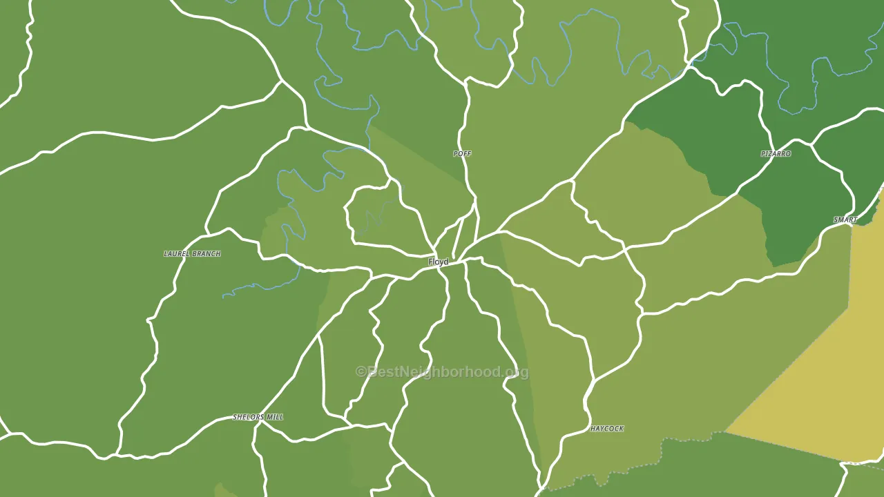 Floyd, VA block-group voter-turnout map