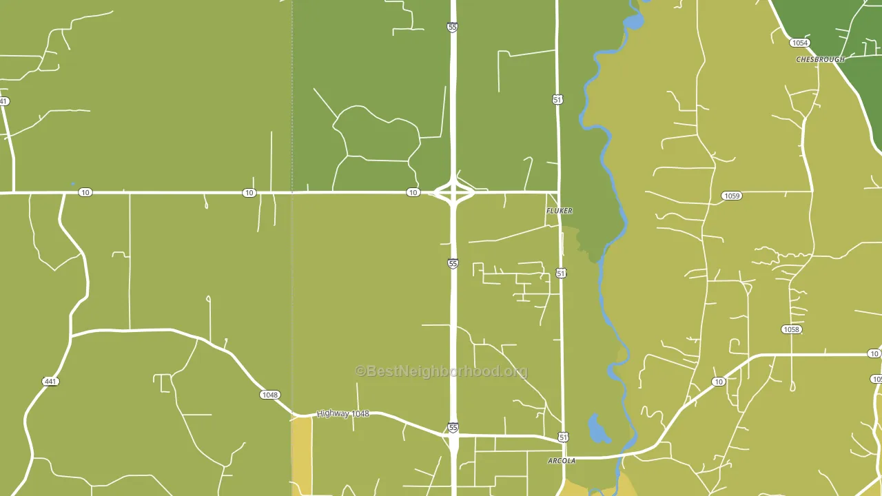Fluker, LA block-group voter-turnout map