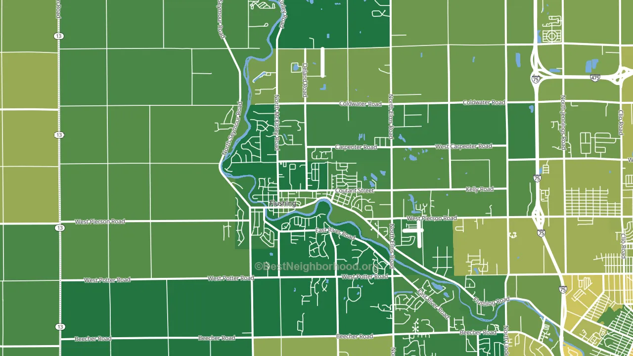 Flushing, MI block-group voter-turnout map