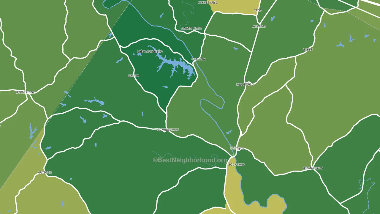 Fluvanna County, VA block-group voter-turnout map