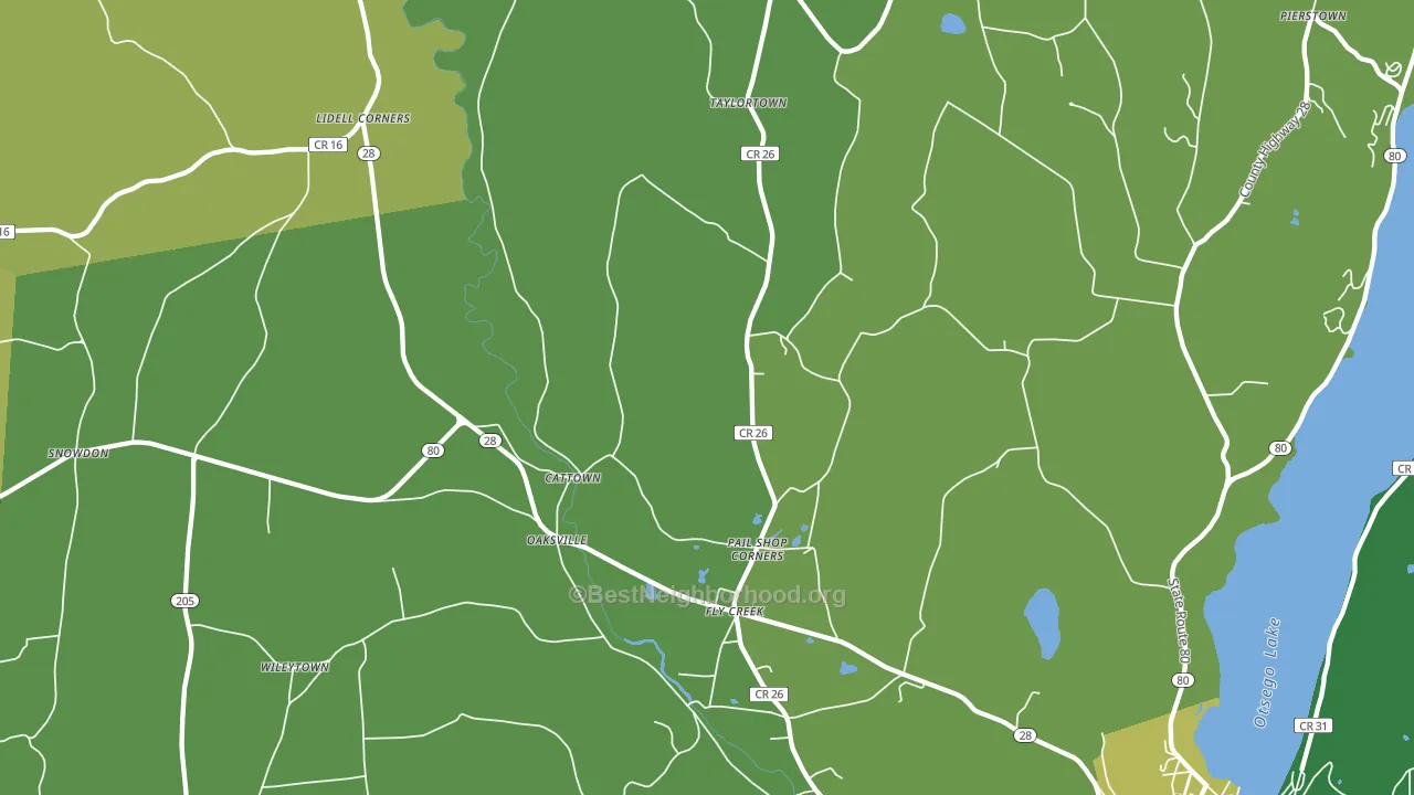 Fly Creek, NY block-group voter-turnout map