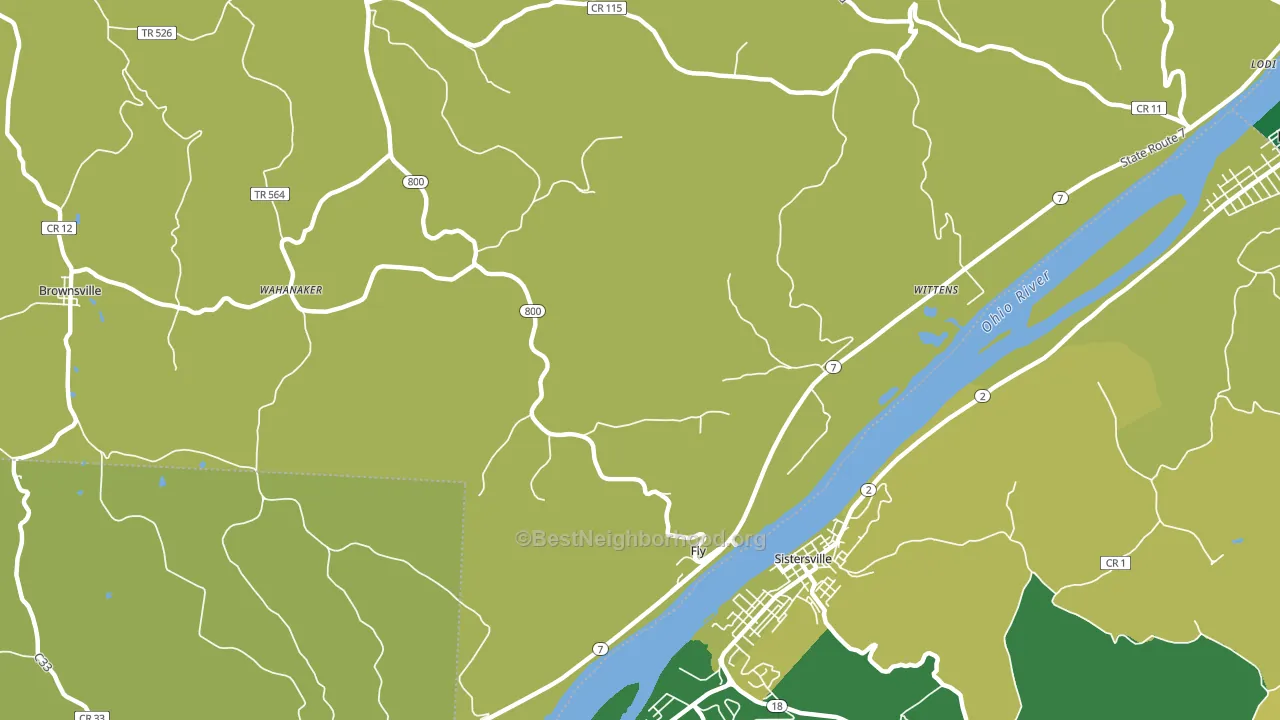 Fly, OH block-group voter-turnout map