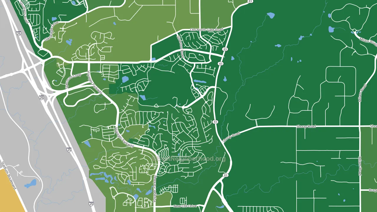 Flying Horse, Colorado Springs, CO block-group voter-turnout map