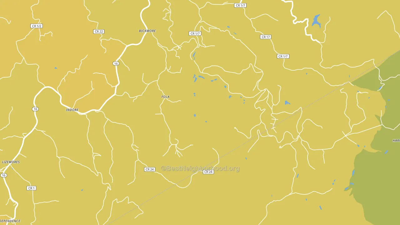 Fola, WV block-group voter-turnout map