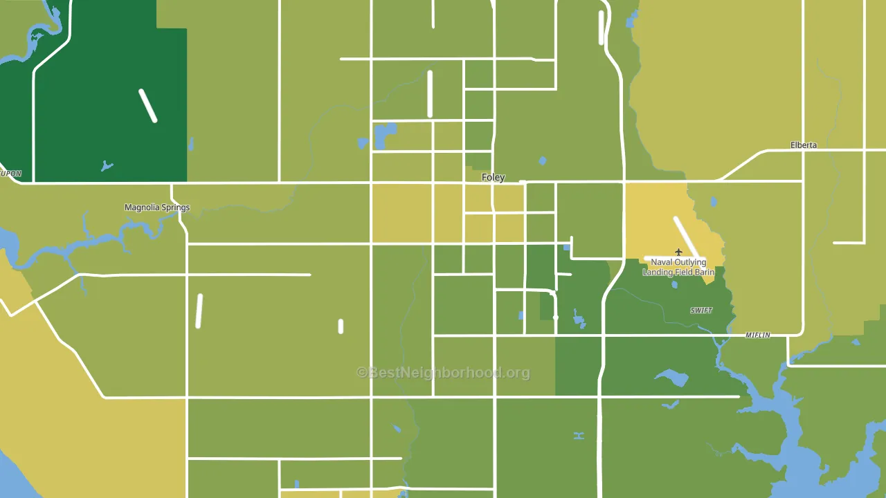 Foley, AL block-group voter-turnout map