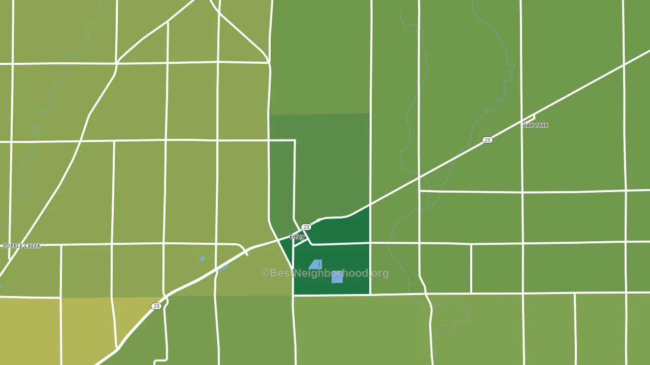 Foley, MN block-group voter-turnout map