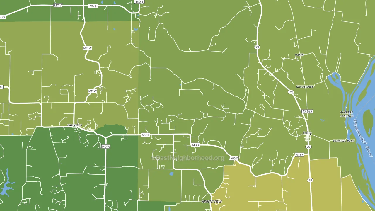 Foley, MO block-group voter-turnout map