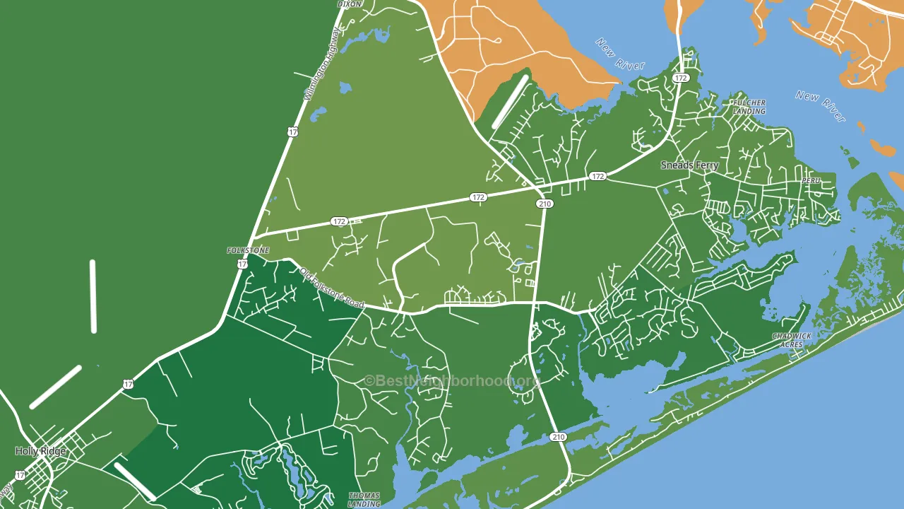Folkstone, NC block-group voter-turnout map