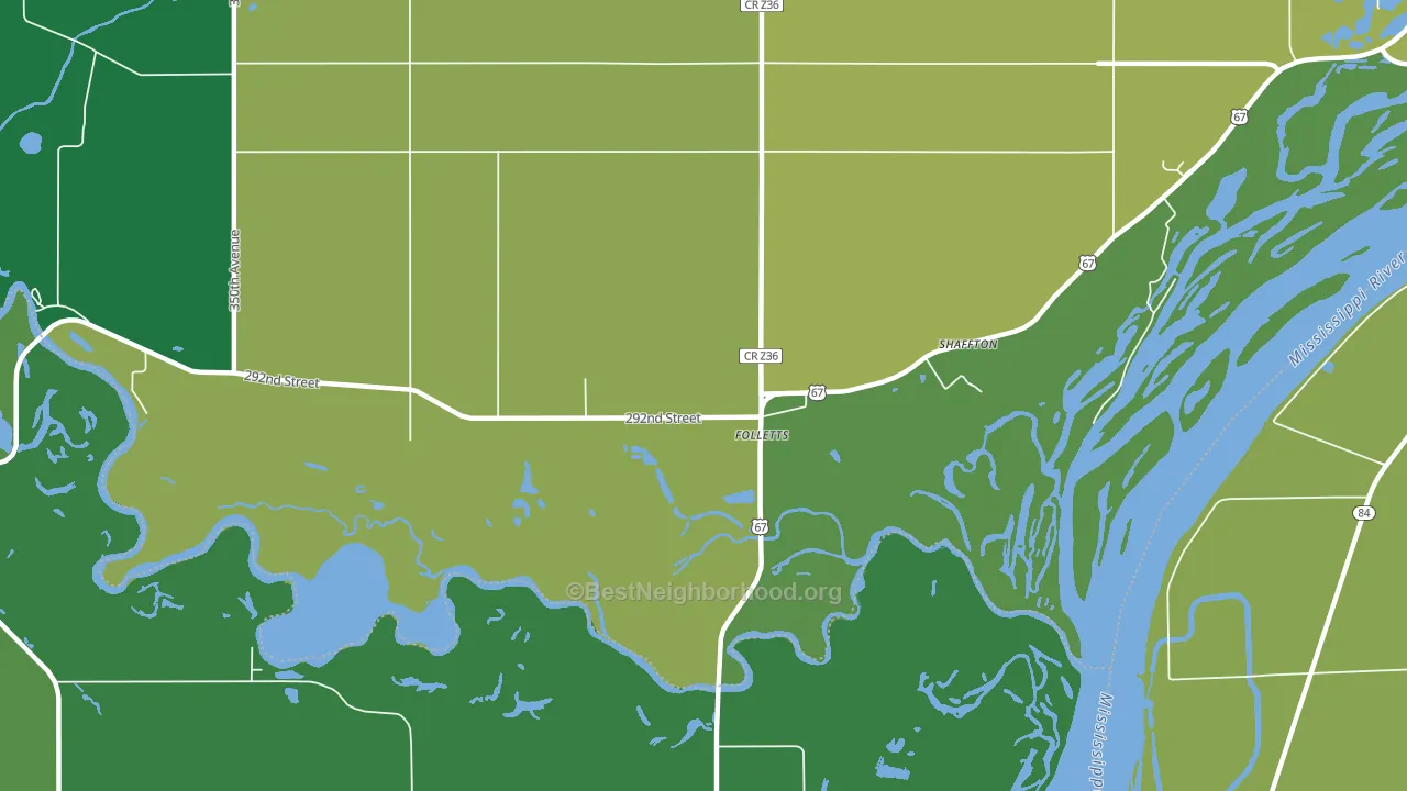 Folletts, IA block-group voter-turnout map