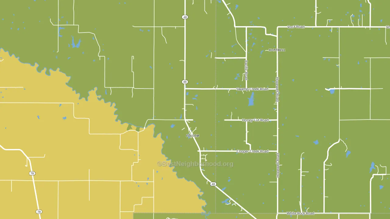 Folsom, OK block-group voter-turnout map