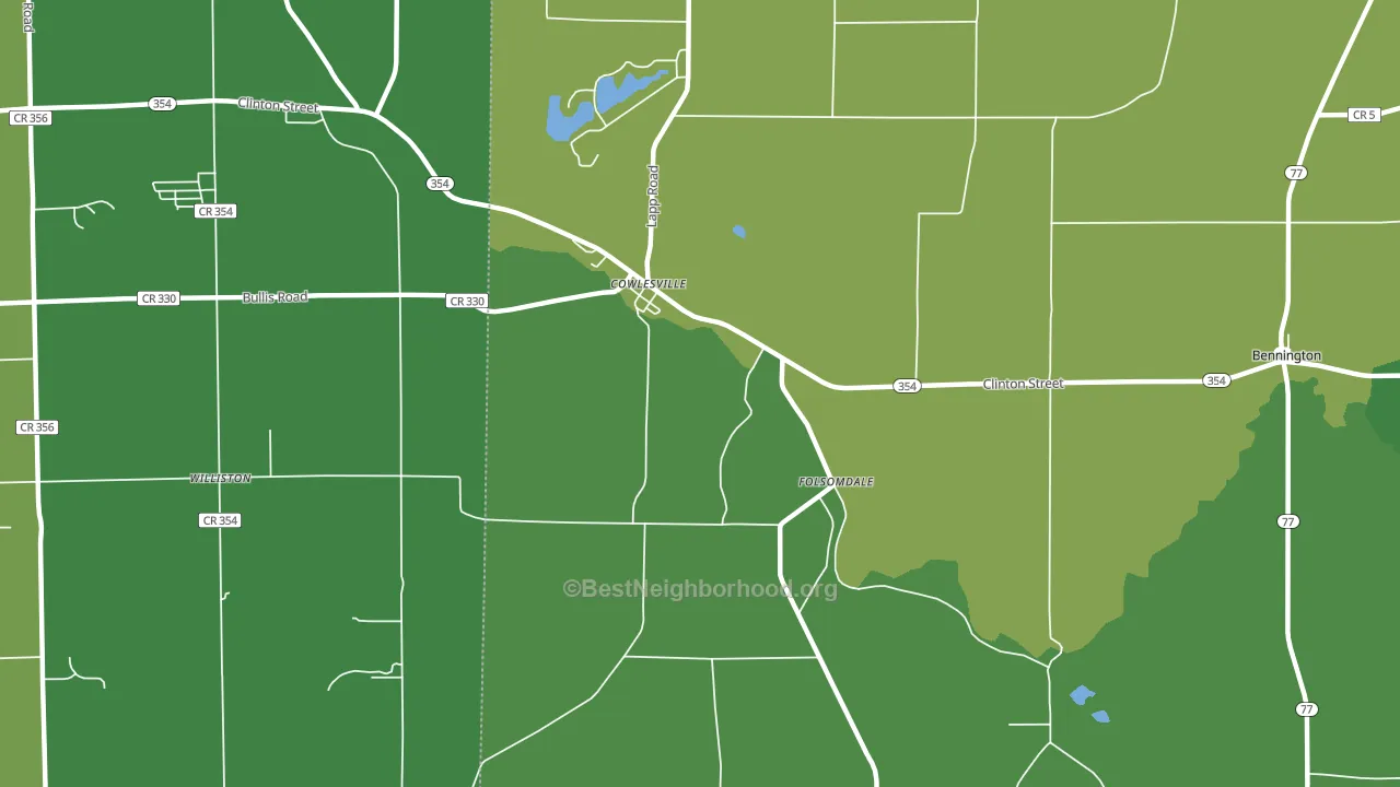 Folsomdale, NY block-group voter-turnout map