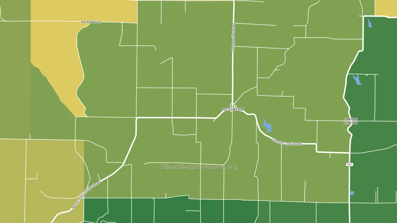 Folsomville, IN block-group voter-turnout map