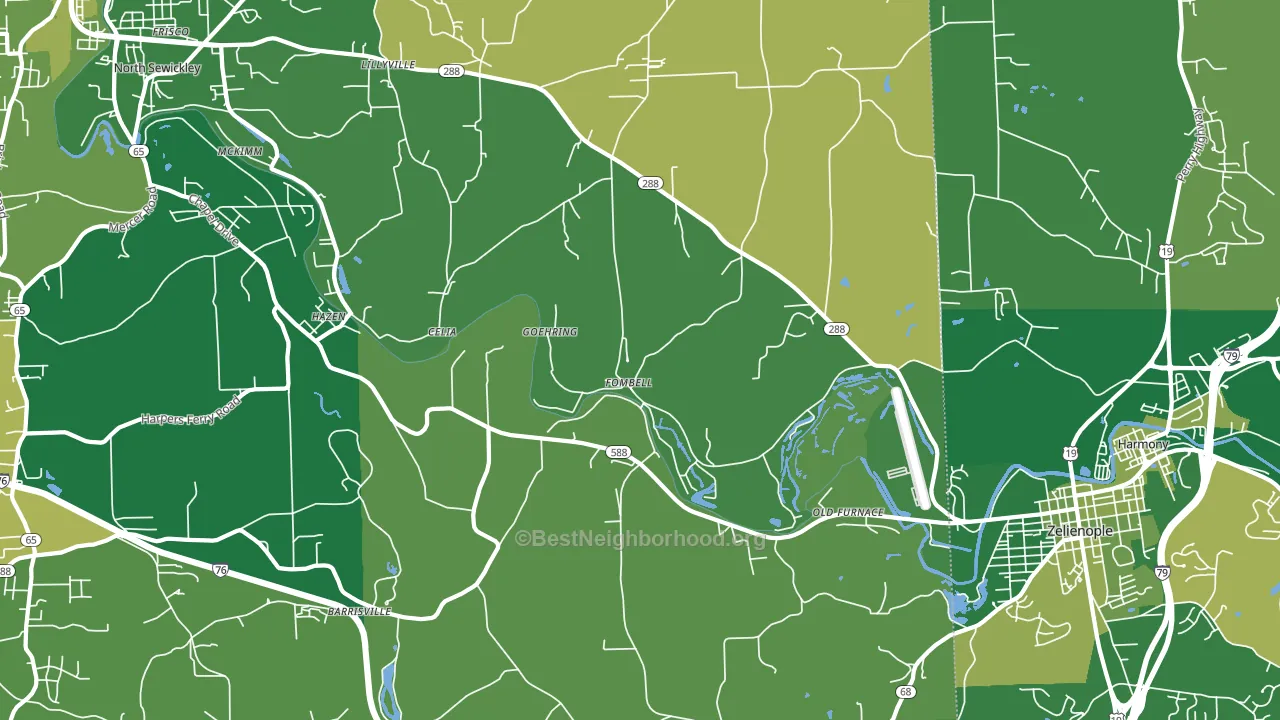 Fombell, PA block-group voter-turnout map