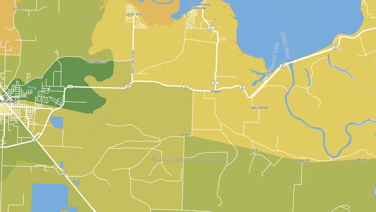 Fomby, AR block-group voter-turnout map