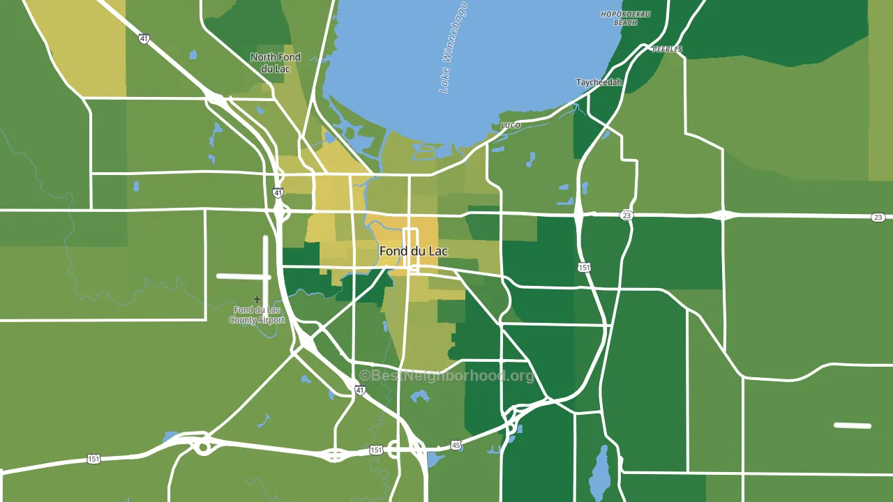 Fond Du Lac, WI block-group voter-turnout map