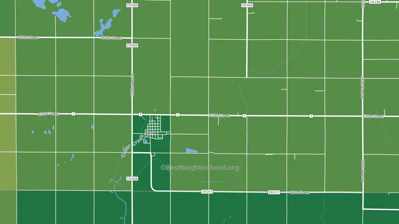 Fonda, IA block-group voter-turnout map