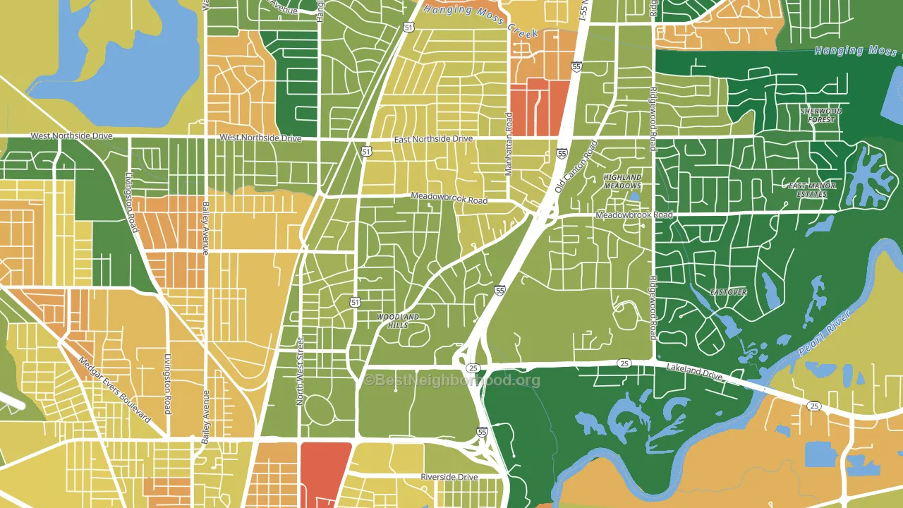 Fondren North Renaissance, Jackson, MS block-group voter-turnout map