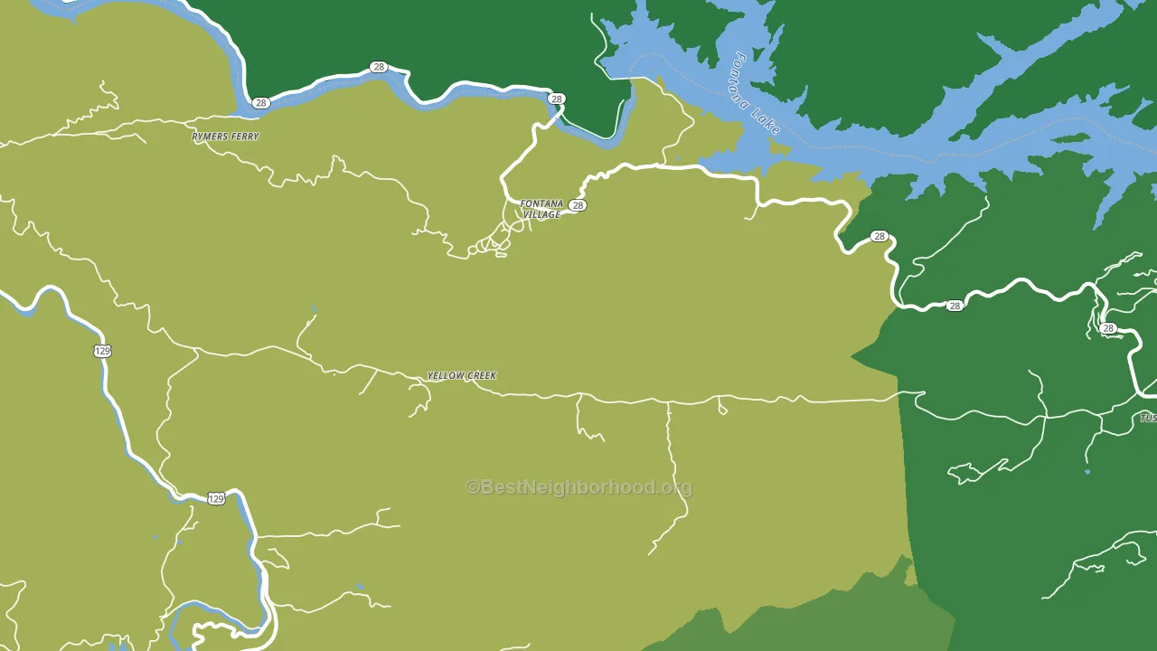 Fontana Dam, NC block-group voter-turnout map